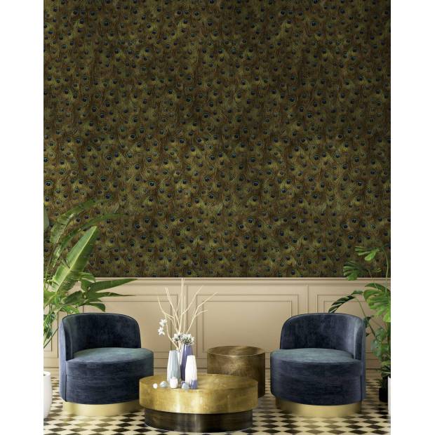 Papier peint panoramique Peafowl Gold&Silver