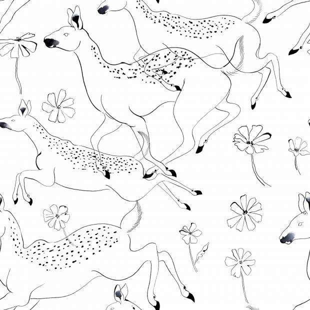 Papier Peint Jumping Bambis intissé