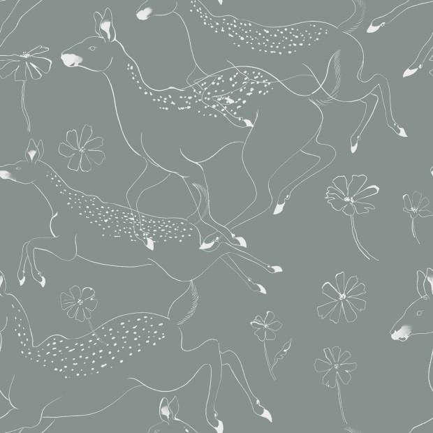 Papier Peint Jumping Bambis intissé