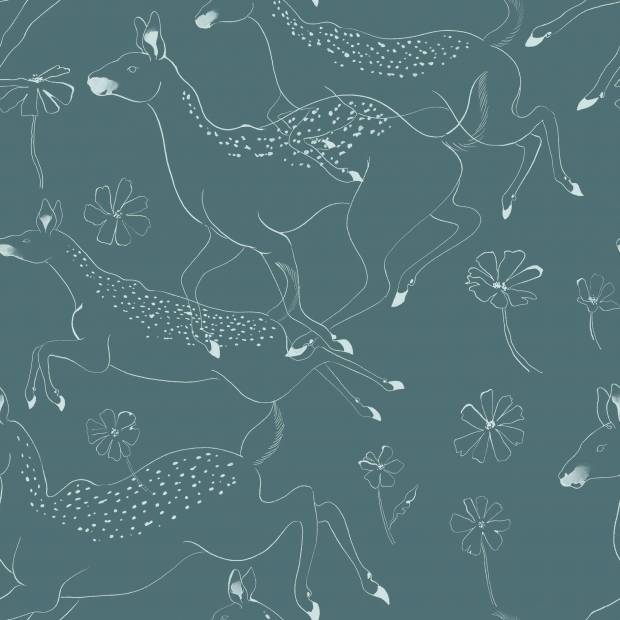 Papier Peint Jumping Bambis intissé