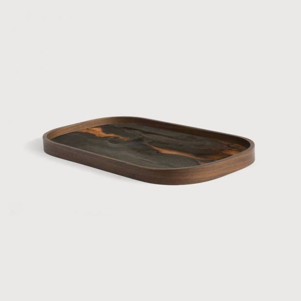 Bronze Organic glass valet tray rectangulaire