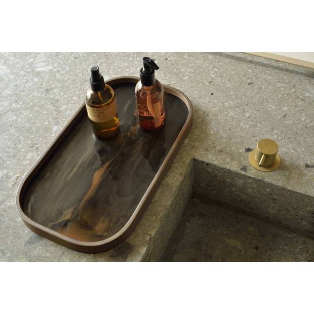 Bronze Organic glass valet tray rectangulaire