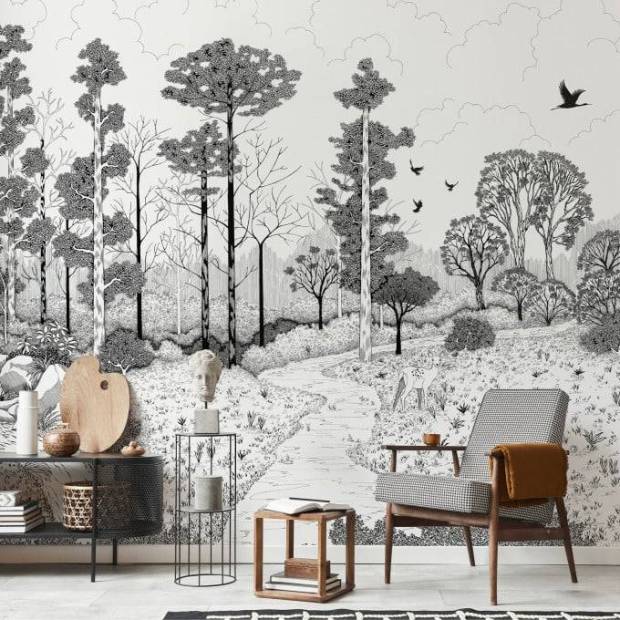 Papier peint Panoramique sur mesure La Biche Aux Bois