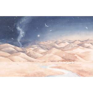 Papier peint Panoramique sur mesure Loup bleu biche fauve