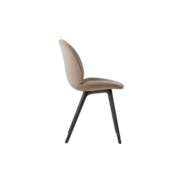 Beetle Dining Chair - Fully Upholstered, Black Plastic Base