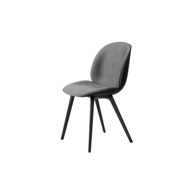 Beetle Dining Chair - Front Upholstered, Black Plastic Base