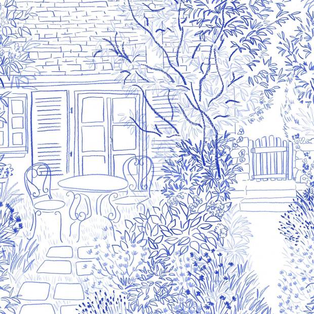 Papier peint Panoramique sur mesure Coin de Jardin