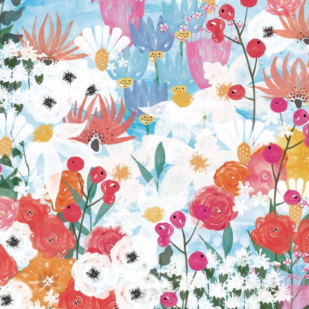 Papier peint Panoramique sur mesure Jardin Fleuri