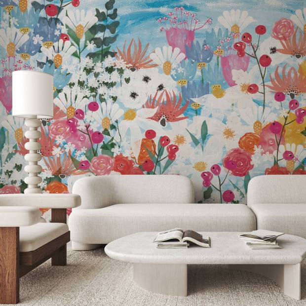Papier peint Panoramique sur mesure Jardin Fleuri