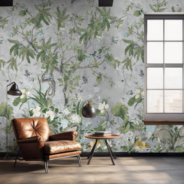 Panoramique Wild Wisteria Mural
