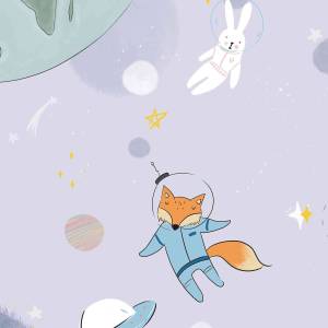 Papier peint Panoramique sur mesure Space animals