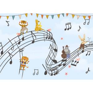 Papier peint Panoramique sur mesure Mélodies & Comptines