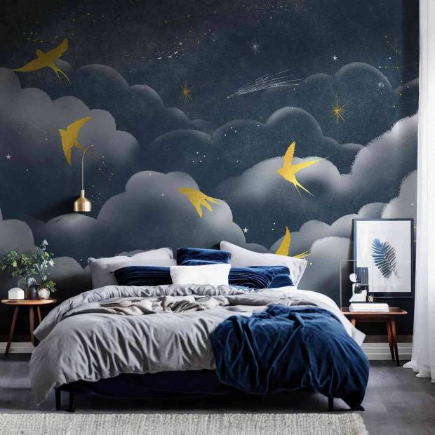 Papier peint Panoramique sur mesure Les constellations et les Hirondelles