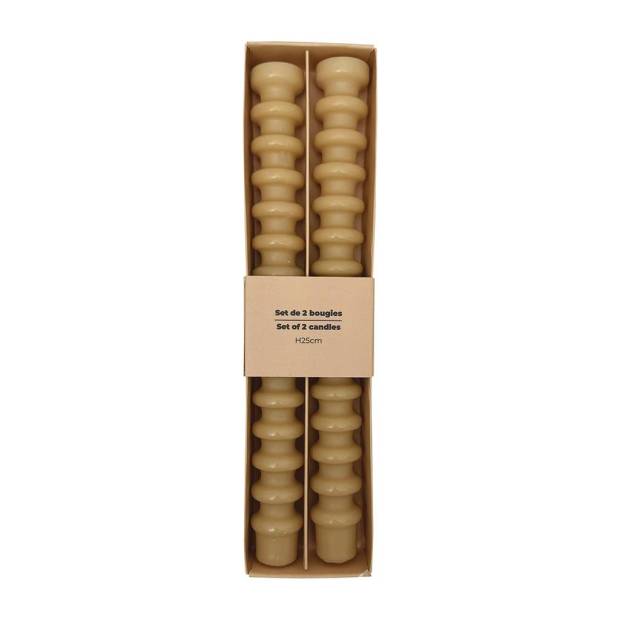Set de 2 bougies longues anneaux blanche