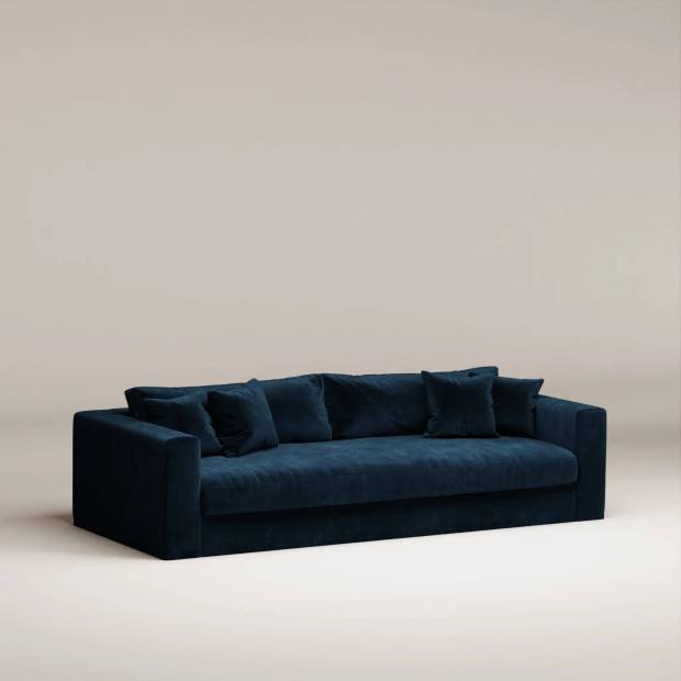 Canapé Bellechasse light 4 places - tissu velours brut