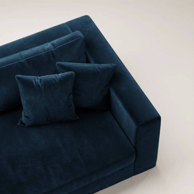 Canapé Bellechasse light 4 places - tissu velours brut