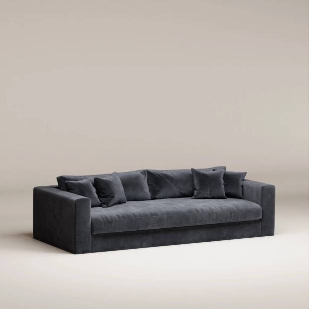 Canapé Bellechasse light 4 places - tissu velours brut