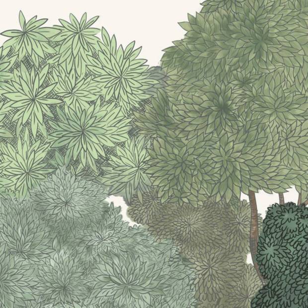 Papier peint panoramique sur mesure Arboretum en intissé