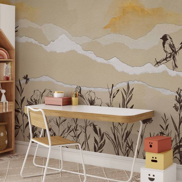 Papier peint panoramique sur mesure Collage des sommets en intissé