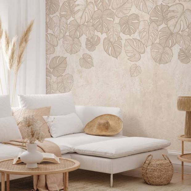 Papier peint Panoramique sur mesure Monstera en intissé