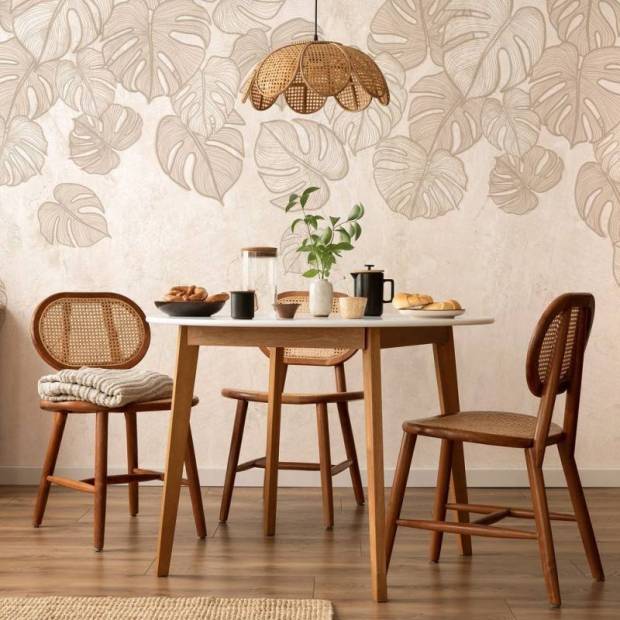 Papier peint Panoramique sur mesure Monstera en intissé