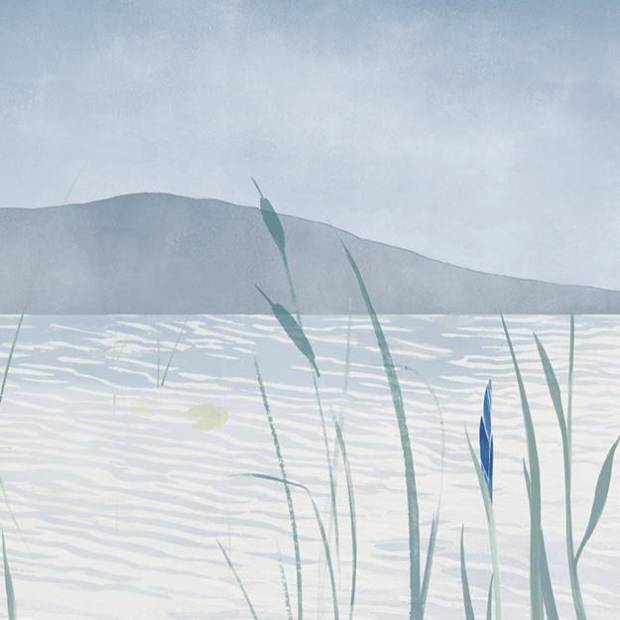 Papier peint Panoramique sur mesure Spring Lake en vinyle