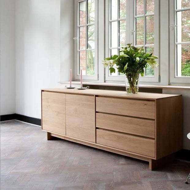 Buffet Wave 2 Portes- 3 Tiroirs Chêne