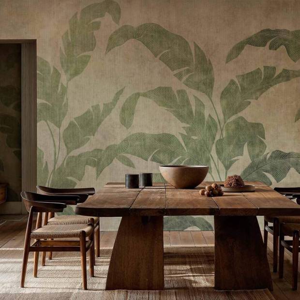 Papier peint Panoramique sur mesure Leaves Shadow en Intissé