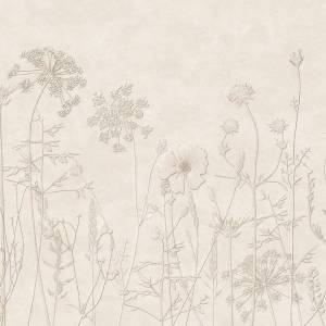 Papier peint Panoramique Silhouette Flowers Mural