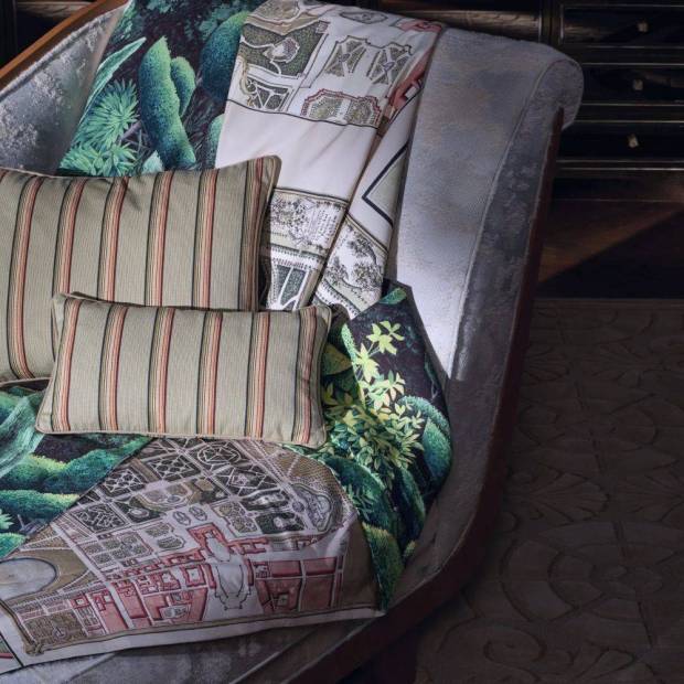 Tissu Rayure Berry