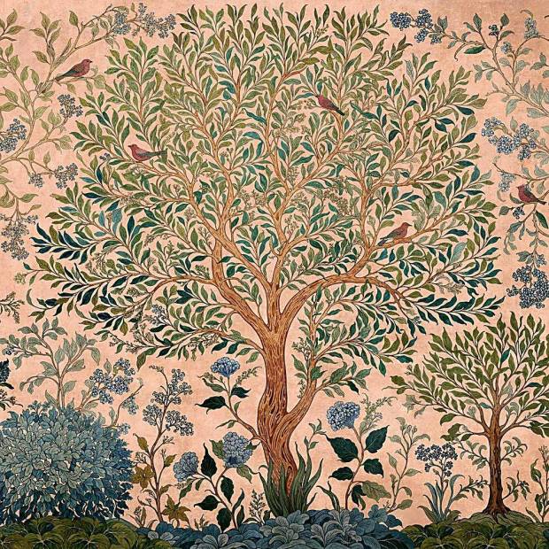 Papier peint panoramique sur mesure Varanasi Tree Intissé