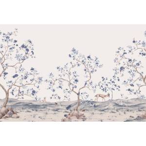 Papier peint Panoramique sur mesure Arbre de vie bleu intissé