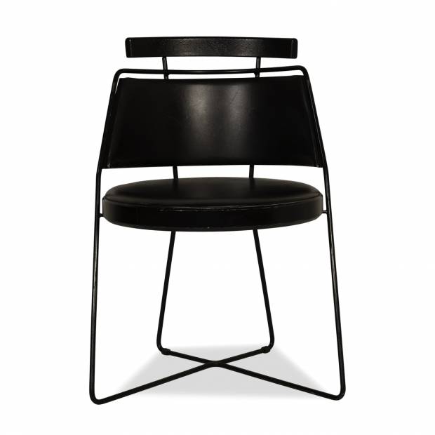 Fauteuil Métal et Cuir Vintage